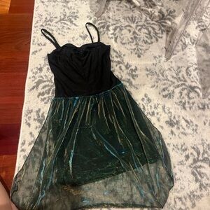 Black and Green Dress with Spaghetti Straps